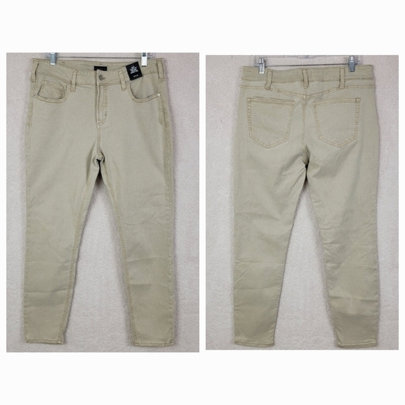 Silver Jeans Tan Suki Curvy Mid Rise Skinny Denim Jeans  Sz 34x29 Plus Size NEW - Picture 1 of 12
